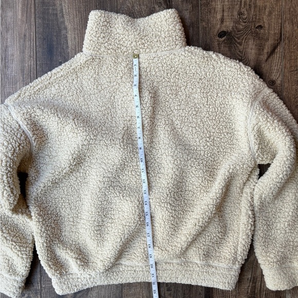 Aerie Offline Sherpa Cropped Quarter Zip Soft Oat Women's Size M - Picture 7 of 10